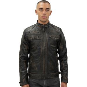 Klassiek - Gewatteerd Bikerjack - Zwart - Heren