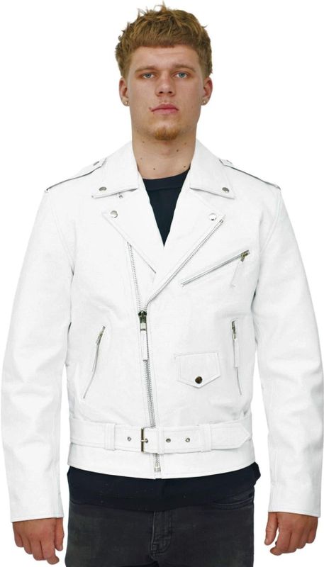 Heren - Bikerjack - Zwart - Tokyo - Leren Jack met Franjes