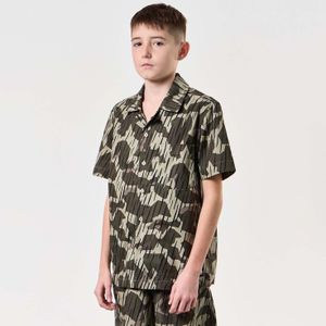 Jongensweekend Offender korte mouw Monuriki Rain Camo Resort Shirt in Groen
