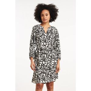 Smashed Lemon - 35154 - Jurk - Zwart/Wit - Jersey