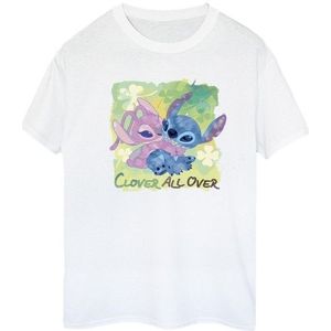 Li-cense Disney dames lilo and stitch st patrick´s day clover katoenen vriendje t-shirt