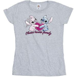 Li-cense Disney dames lilo and stitch ohana hart met engel katoenen t-shirt