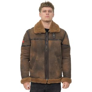 Heren - B3 - Vliegende Jas - Bruin - Schapenvacht