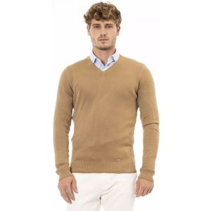 V-hals Gebreide Trui Kameel