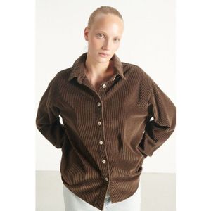 AMERICAN VINTAGE - Blouse 'PADOW' - Donkerbruin - Klassieke Blouse