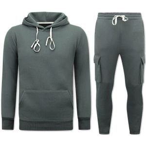 Huispak Heren Volwassenen - Oversized Joggingpak - Dik Geweven - Antraciet
