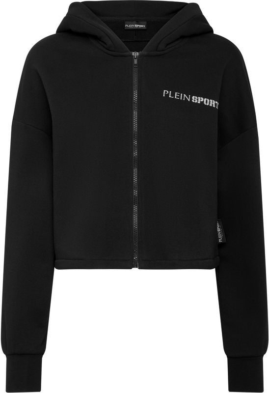 Plein Sport - Hooded Sweatjacket Scratch - Zwart - Dames - Katoenmix