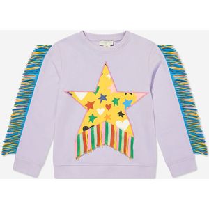 Meisjes Franjestar Sweatshirt in Paars