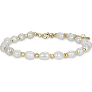 Luxenter - Zul - Armband - Zilver - Witte Parel - 18K Geel Goud