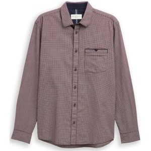 Tom Tailor - Structure Shirt - Rood - Lange Mouwen