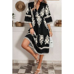 Bloemenprint Gelaagde Midi-jurk