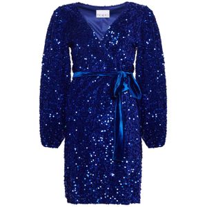 Teagan wikkeljurk in marineblauw/blauw