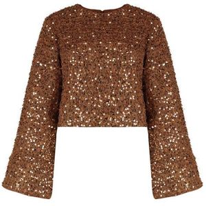 Harper & Yve Top lange mouw DW25P620 CATH Licht bruin