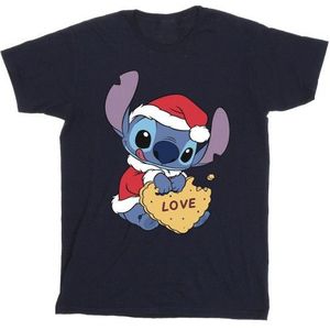 Li-cense Disney heren lilo and stitch kerstmis liefde koekje t-shirt