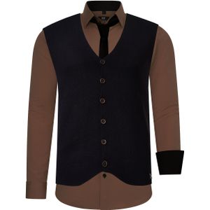 Shirt with vest and tie set of 3
