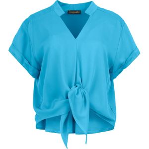 Cerulean Charm - Viscose Blouse - Met Striksluiting