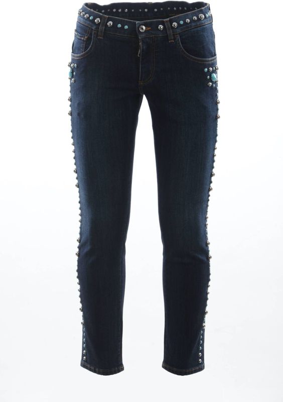 Dolce & Gabbana - Jeans - Blauw - Weelderige Denim Jeans met Studs