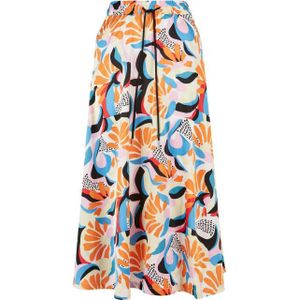 Urban Classics Dames satijnen midi rok met all-over print