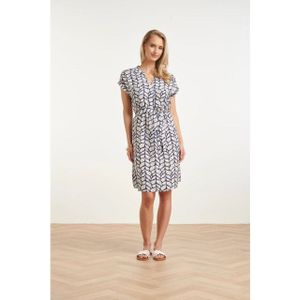 Smashed Lemon - 35200 - Jurk - Abstracte Print - V-halslijn - Kapmouwtjes