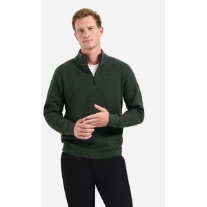 No Excess - Pullover Half Zipper - Melange - Donkergroen