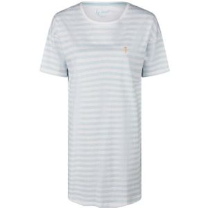 By Louise - Dames Nachthemd - Lichtblauw - Korte Mouw - Gestreept