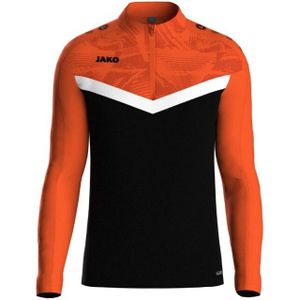 Jako Iconic Ziptop Kinderen - Zwart / Fluo Oranje |
