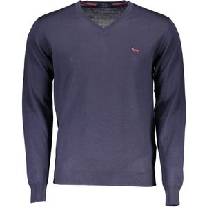 Harmont & Blaine - Gebreide Trui - Blauw - V-hals