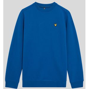 Lyle & Scott jongens Brushback fleece sweatshirt met ronde hals - marineblauw