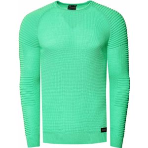 Rusty Neal - Fijngebreide Biker Trui - Slanke Pasvorm - Ronde Hals