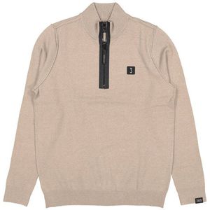 Butcher of Blue - Bruine Trui - Opstaande Halfzip Rits - Wol