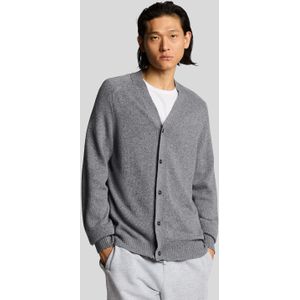 Lyle & Scott V-Hals Breipull met Knopen - Grijs