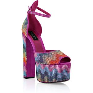 Philipp Plein - Crystal Platform Sandalen Hi-Heels Waves - Veelkleurig - Leer
