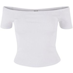 Urban Classics Dames geribbelde organic off shoulder top