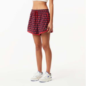 Lacoste - Korte gedrapeerde short - Rood-grijs - Dames