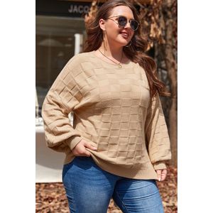 Plus Size Wafelbrei Pullovertrui