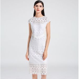 Leer de kanten jurk van de petmouwen aan