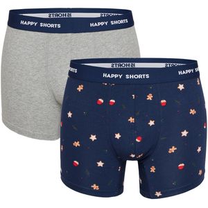 Happy Shorts 2-pack kerst boxershorts heren koekjes