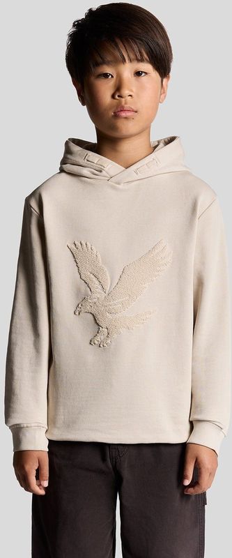Lyle & Scott - Towelling Eagle Hoodie - Wit - Jongens