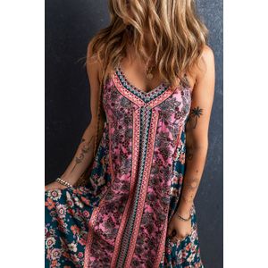 Bloemenprint Midi-jurk met Asymmetrische Onderkant