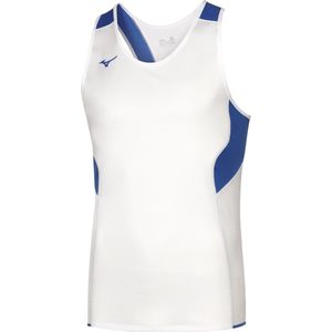 Mizuno - Singlet - Wit/Blauw - Heren - Ronde Hals Mouwloos