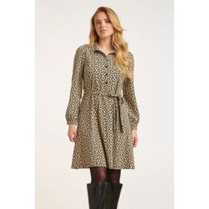 Smashed Lemon - Grafisch Bloemige Travel Jurk - Off-White/Zwart - Kwaliteit