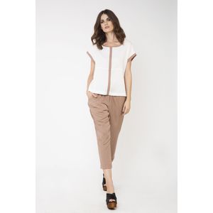 Mouwloze Zomertop - Crèmekleurig - Geweven Stof - 100% Tencel