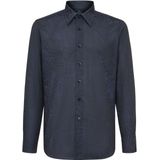 Overhemd - Zilver - Slim Fit Palms - Katoen - Jacquard Geweven Palmbomenpatroon