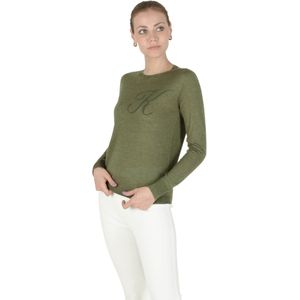 Crown Of Edinburgh Kasjmier Lange Mouw Art 004 Groene Letter K