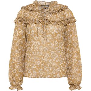 Dreimaster - Blouse - Mosterd - Met Ruches - Dames