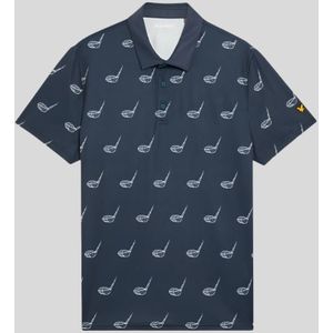Lyle & Scott - Micro Club - Geprinte Poloshirt - Blauw