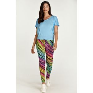 Legging - Lila - Meerkleurige Print