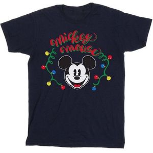 Li-cense Disney dames mickey mouse kerstmis lichtbollen katoenen vriendje t-shirt