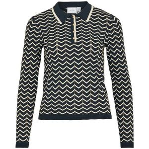 Vila Viellora l/s polo pointelle knit to