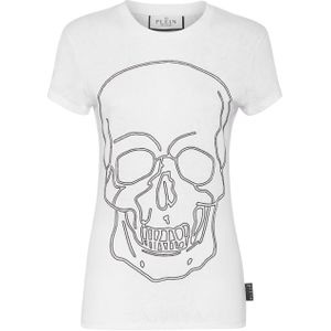 Philipp Plein - T-Shirt Ronde Hals Skull - Wit - Dames - Katoen